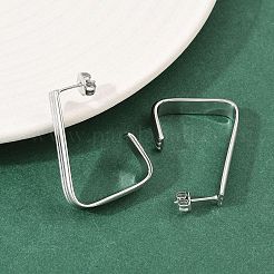 Pendientes trapezoidales de acero inoxidable 304&nbsp;EJEW-P324-13P