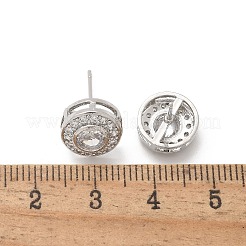 Messing Micro Pave klare Zirkonia Ohrstecker&nbsp;X-EJEW-Q015-10P