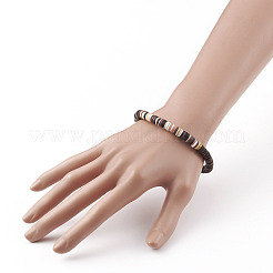 Bracelets extensibles de perles heishi en argile polymère&nbsp;BJEW-JB05811-05