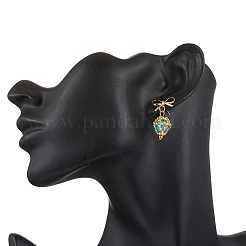 Pendientes colgantes de diamantes de latón&nbsp;EJEW-MZ00465-05