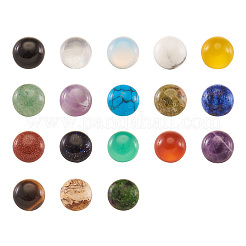 90pcs 18 cabochons de pierres précieuses naturelles et synthétiques de style&nbsp;G-FW0001-09