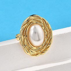 Ovale Messing-Fingerringe für Damen&nbsp;RJEW-S622-03G