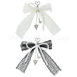 Decorazioni pendenti in plastica ABS con perle finte e poliestere&nbsp;HJEW-YW00468-01