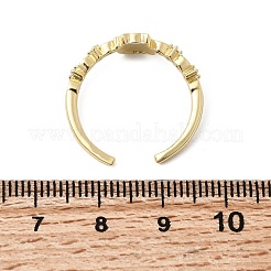 Manschettenringe aus Messing mit Mikropavé-Zirkonia für Damen&nbsp;RJEW-L336-01G-01