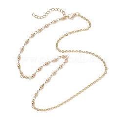Colliers à maillons en boule en acier inoxydable 304 texturé pour femmes&nbsp;NJEW-JN05596