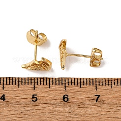 Boucles d'oreilles en laiton zircon cubique micro pavé&nbsp;LS-EJEW-D328-03G-01