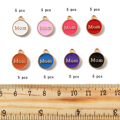 40 Stück 8 Farben Muttertag Legierung Emaille Charms&nbsp;ENAM-FP0001-91