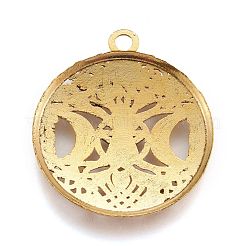 De style tibétain pendentifs en alliage creux&nbsp;X-TIBEP-F075-01AG-RS