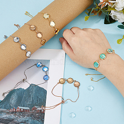 6 Stück 3 Farben DIY Blanko Kuppel Edelstahl & Messing Schieber Armbänder Bausätze&nbsp;NJEW-DC00008