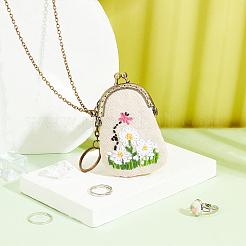 DIY-Blumenmuster-Stickerei-Kussverschluss-Taschenherstellungsset&nbsp;DIY-WH0343-93