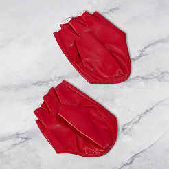 1 par de guantes de medio dedo de cuero sintético&nbsp;AJEW-CL0005-75C