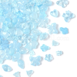 120 Stück 8 Stile transparente Sprühfarbe Glasperlen&nbsp;GLAA-FS0002-21