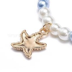 Braccialetti con ciondoli elasticizzati smaltati in lega a tema oceano 4 pz 4 stili&nbsp;BJEW-JB08760