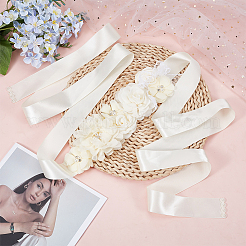 Blumen Satinband Brautgürtel für Hochzeitskleid&nbsp;AJEW-WH0678-91