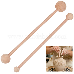 8 bastone a sfera in legno a doppia testa&nbsp;AJEW-CN0007-90