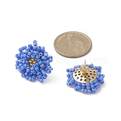 Aretes de flor con cuentas trenzadas y semillas de vidrio&nbsp;EJEW-MZ00072-02