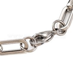 201 bracciali in acciaio inox a rombi con catena bizantina&nbsp;BJEW-B078-126GP
