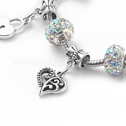 Braccialetto europeo con cuore e scheletro in lega con catene a serpente&nbsp;BJEW-JB08047-02