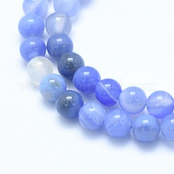 Natürlichen blauen Chalcedon Perlen Stränge&nbsp;G-G765-30-10mm
