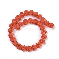 Brins de perles sculptées teintées en corail synthétique&nbsp;CORA-K009-05A-02