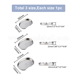 3 bandeja quirúrgica de acero inoxidable 304 de 3 estilos&nbsp;AJEW-BC0004-15