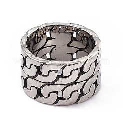 Anello a forma di catena a maglie cubane in acciaio inossidabile 304&nbsp;RJEW-F137-04AS