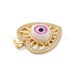 Coeur avec oeil en laiton micro pavé clair pendentifs en zircone cubique&nbsp;KK-G419-07G