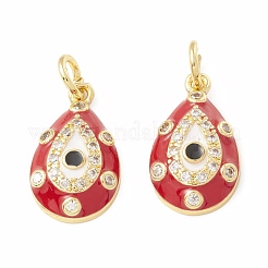 Porte micro ouvrent pendentifs zircone cubique en laiton de placage&nbsp;KK-H428-03G