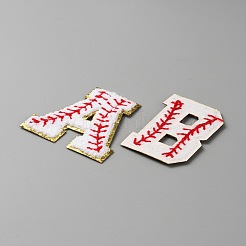Baseball-Element-Buchstaben A~Z und Nummer 0~9 Chenille-Applikationen&nbsp;PATC-WH0007-35