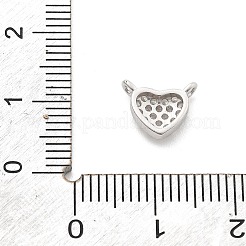 925 ciondolo a forma di cuore in argento sterling con micro pavé di zirconi cubici trasparenti&nbsp;STER-A034-01P