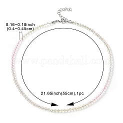 Collier de perles rondes en verre bling pour femme&nbsp;NJEW-PH01490-01