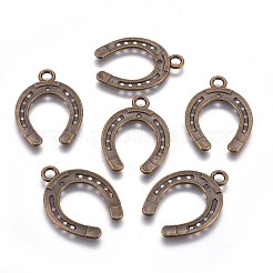 Pendentifs en fer à cheval en alliage de style tibétain&nbsp;X-TIBEP-23708-AB-NR