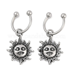 Boucles d'oreilles créoles pendantes en acier inoxydable chirurgical 316 pour femmes&nbsp;EJEW-G416-47AS