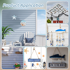 3 pieza de decoración de pared redonda de madera oceánica de verano&nbsp;WOOD-PH0003-76