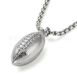 Colliers avec pendentif rugby en acier inoxydable 304 anti-ternissement&nbsp;NJEW-Z023-02P