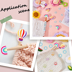 4 Stück 2 Stile Heißluftballon & Regenbogen Silikonperlen Stricknadelschützer/Stricknadelstopper&nbsp;DIY-SC0023-90