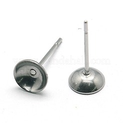 Accesorios para pendientes de botón de acero inoxidable 304 resistentes al deslustre&nbsp;STAS-E024-6