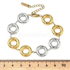 Zweifarbige Orbit-Kettenarmbänder aus Edelstahl 304 für Damen&nbsp;BJEW-A169-14GP