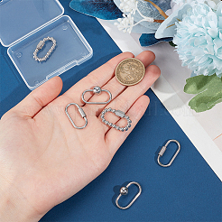 6 Stück 3 Stile 304 Edelstahl Schraube Karabiner Schloss Charms&nbsp;STAS-UN0060-17