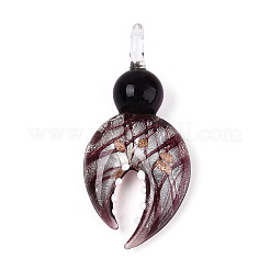 Handgefertigte Silberfolie lampwork großen Anhänger&nbsp;FOIL-N031-01