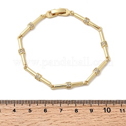 Bambus-Messing-Mikropflaster-Gliederkettenarmbänder mit klarem Zirkonia&nbsp;BJEW-C130-05G