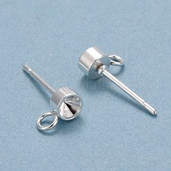 Componenti per orecchini a bottone in acciaio inossidabile 304&nbsp;STAS-H410-04S-C