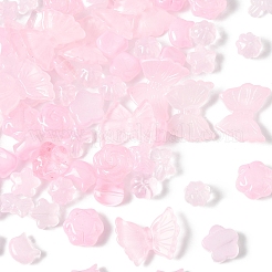 120 Stück 8 Stile transparente Sprühfarbe Glasperlen&nbsp;GLAA-FS0002-25