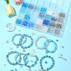 DIY-Sets zur Herstellung von Armbändern aus runden Glas- und CCB-Kunststoffperlen&nbsp;DIY-FS0007-56A