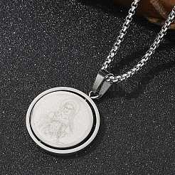 201 collane con ciondolo in acciaio inossidabile&nbsp;NJEW-Z058-01P