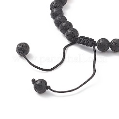 Bracelet en perles tressées de jaspe impérial naturel (teint) et de roche de lave&nbsp;BJEW-TA00188-03