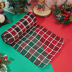 Ruban décoratif en maille de polyester pour sapins de Noël&nbsp;SIL-WH20025-050C