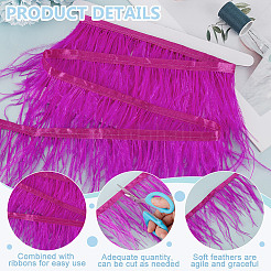 Garniture en plumes d'autruche tendance de 2 m&nbsp;DIY-OC0013-52D