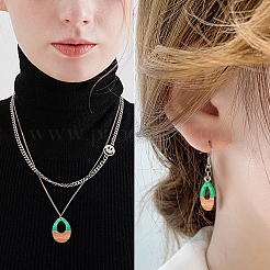 Colgantes transparentes y opacos de resina y madera de nogal&nbsp;RESI-SZ0001-05