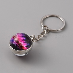 Llavero de aleación de tono platino&nbsp;KEYC-WH0029-61J